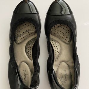 Black Leather flats from Dexflex comfort